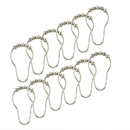 Bath Bliss Chrome 12 Piece Shower Curtain Rings